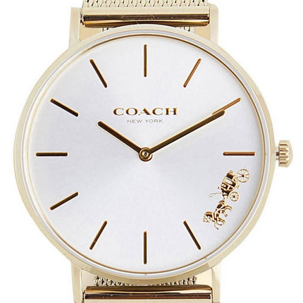 Coach Perry Silver Dial Gold Tone Stainless Steel Quartz 14503337 Womens Watch