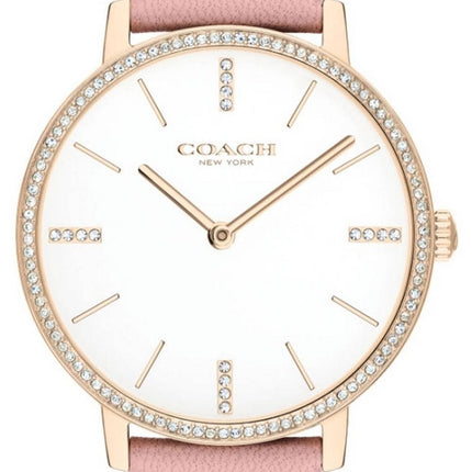 Coach Audrey Crystal Accents Leather Strap Quartz 14503350 Womens Watch