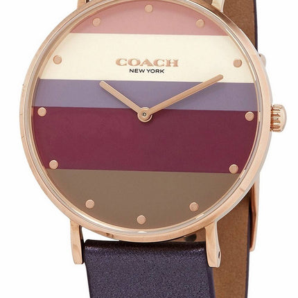 Coach Perry Multicolor Dial Leather Strap Quartz 14503470 Womens Watch