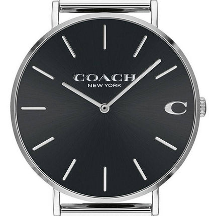 Coach Charles Black Dial Stainless Steel Quartz 14602144 Mens Watch