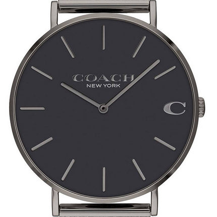 Coach Charles Black Dial Stainless Steel Mesh Quartz 14602145 Mens Watch