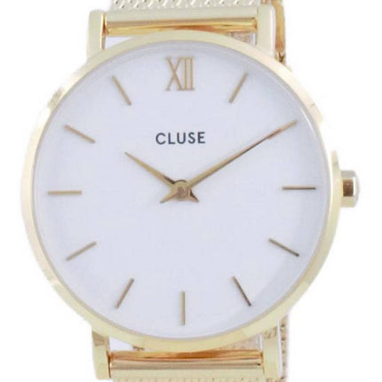 Cluse Minuit White Dial Gold Tone Stainless Steel Quartz CW0101203007 Womens Watch