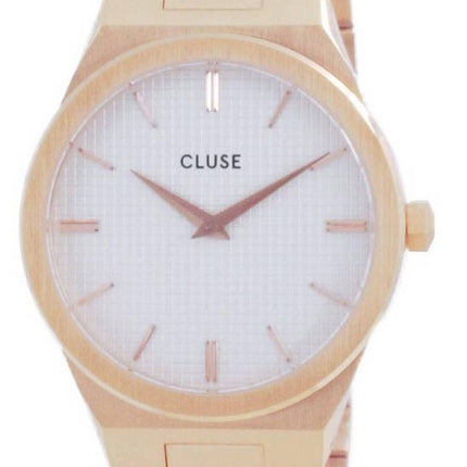Cluse Vigoureux H-Link White Dial Rose Gold Tone Stainless Steel Quartz CW0101210001 Womens Watch