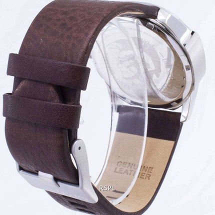 Diesel Mega Chief Quartz Blue Dial Brown Leather DZ1399 Men's Watch