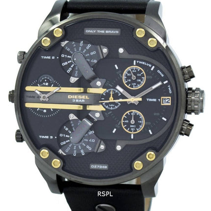 Diesel Mr. Daddy 2.0 Black Dial Black Leather DZ7348 Men's Watch