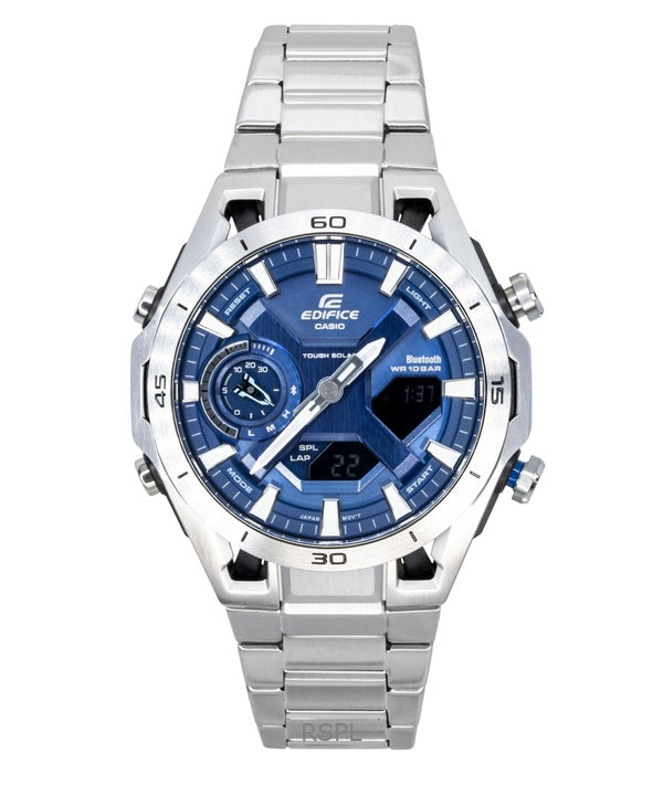 Casio Edifice Analog Digital Stainless Steel Blue Dial Solar ECB-2300D-2A 100M Men's Watch