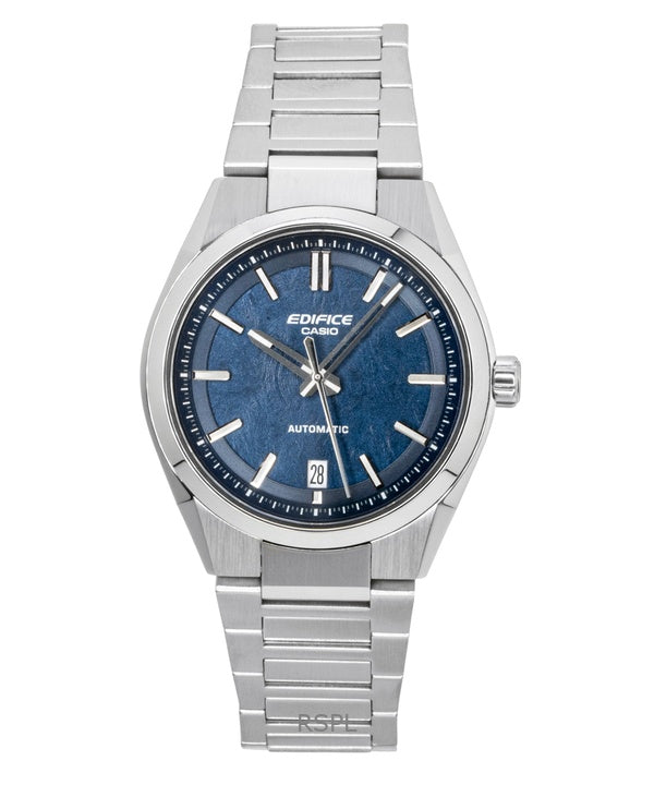 Casio Edifice Analog Stainless Steel Forged Carbon Blue Dial Automatic EFK-100D-2A 100M Men's Watch