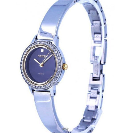 Citizen Crystal Accents Stainless Steel Black Dial Quartz EJ6134-50E.G Womens Watch