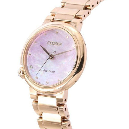 Citizen Eco-Drive Diamond Accents Rose Gold Stainless Steel Mother Of Pearl Dial EM0917-81Y Women's Watch