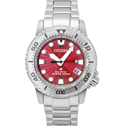 Citizen Promaster Dive Stainless Steel Red Dial Eco-Drive EO2027-50Z 200M Women's Watch