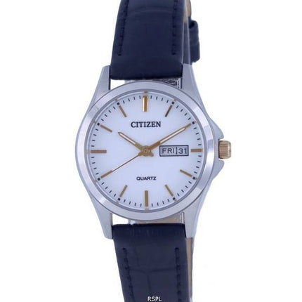 Citizen Analog Leather White Dial Quartz EQ0599-11A.G Womens Watch