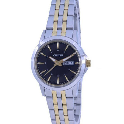 Citizen Quartz Black Dial Two Tone Stainless Steel EQ0608-55E Women's Watch