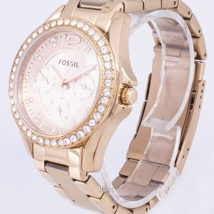 Fossil Riley Multifunction Crystal Rose Gold ES2811 Women's Watch