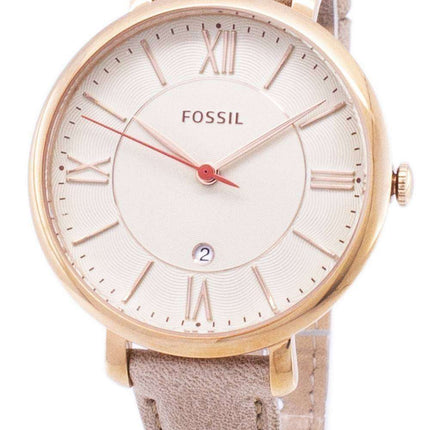 Fossil Jacqueline White Dial Camel Leather Strap ES3487 Women's Watch