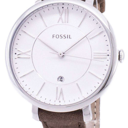 Fossil Jacqueline Silver Dial Tan Leather Strap ES3708 Women's Watch