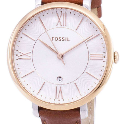 Fossil Jacqueline Silver Dial Brown Leather ES3842 Women's Watch