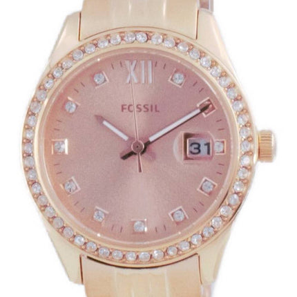 Fossil Scarlette Micro Diamond Accents Rose Gold Quartz ES5038 Womens Watch