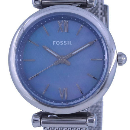 Fossil Carlie Mini Blue Mother Of Pearl Dial Stainless Steel Quartz ES5083 Women's Watch