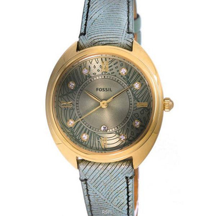 Fossil Gabby Leather Green Dial Quartz ES5163 Womens Watch