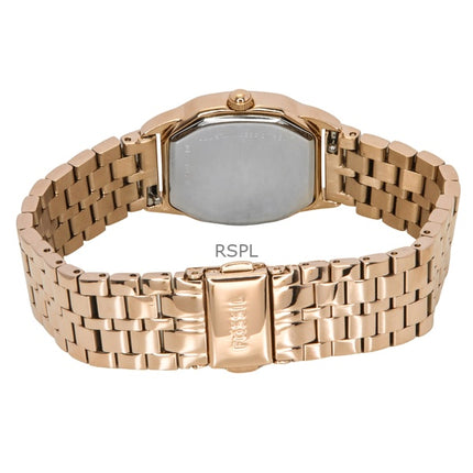 Fossil Harlow Rose Gold Tone Stainless Steel Cream Dial Quartz ES5386 Women's Watch