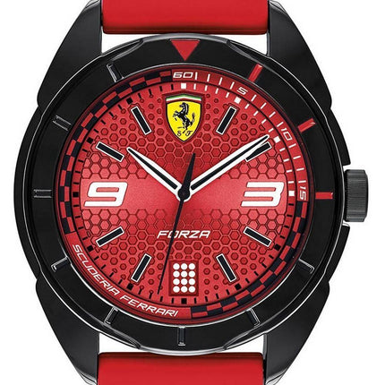 Ferrari Scuderia Forza Red Dial Silicon Band Quartz 0830517 Mens Watch