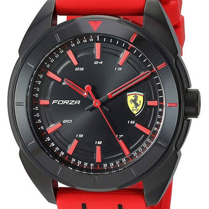 Ferrari Scuderia Forza Black Dial Silicon Band Quartz 0830544 Mens Watch