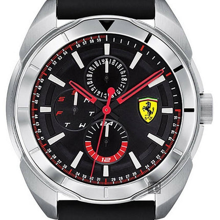 Ferrari Scuderia Forza Black Dial Silicon Band Quartz 0830546 Mens Watch