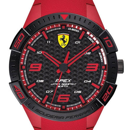 Ferrari Scuderia Apex Black Dial Silicon Band Quartz 0830664 Mens Watch