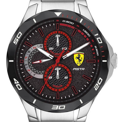 Ferrari Scuderia Pista Black Dial Stainless Steel Quartz 0830726 Mens Watch