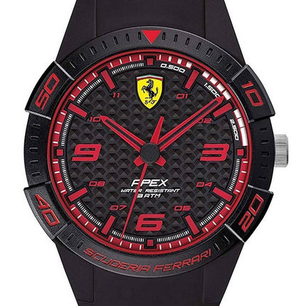 Ferrari Scuderia Apex Black Dial Silicon Band Quartz 0840036 Unisex Watch