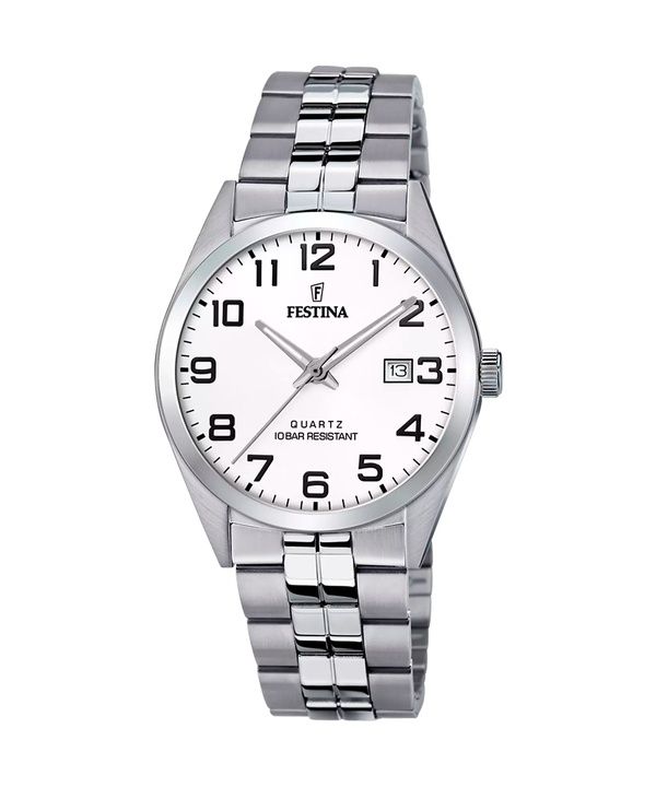 Festina Classics Stainless Steel White Dial Quartz F20437-1 100M Men's Watch