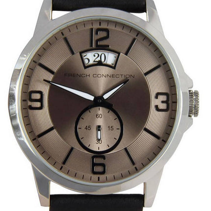 FCUK Brown Dial Leather Strap Quartz FC1209B Mens Watch