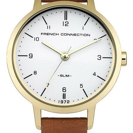 FCUK White Dial Leather Strap Quartz FC1256TG Womens Watch