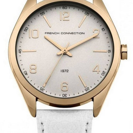 FCUK White Dial Leather Strap Quartz FC1304WRG Womens Watch