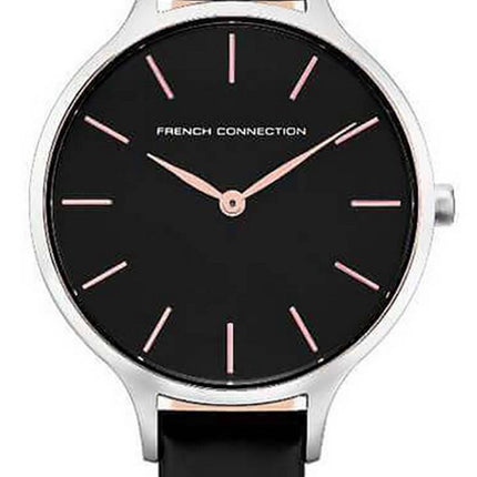 FCUK Black Dial Leather Strap Quartz FCS1008B Womens Watch