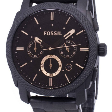 Fossil Machine Mid-Size Chronograph Black IP Stainless Steel FS4682 Men's Watch