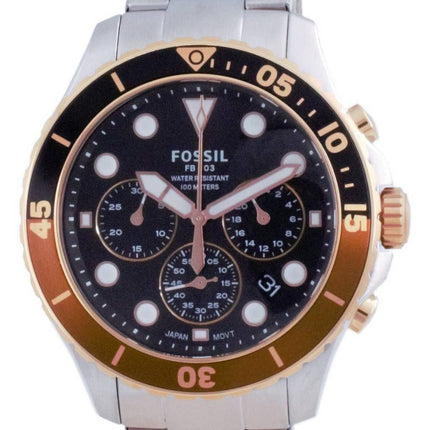Fossil FB-03 Chronograph Black Dial Stainless Steel Quartz FS5768 100M Mens Watch