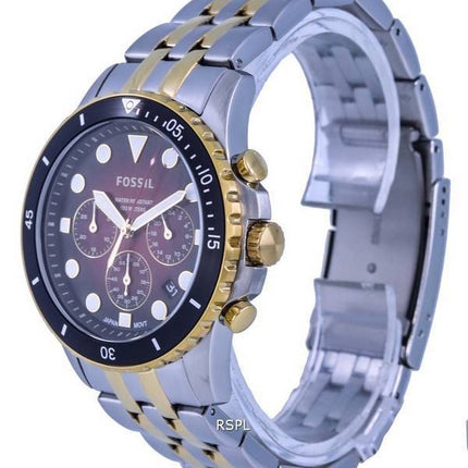 Fossil FB-01 Chronograph Two Tone Stainless Steel Red Dial Quartz FS5881 100M Mens Watch