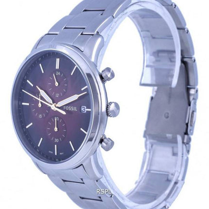 Fossil Neutra Minimalist Chronograph Stainless Steel Red Dial Quartz FS5887 Mens Watch
