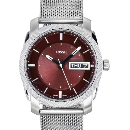 Fossil Machine Stainless Steel Burgundy Dial Quartz FS6014 Men's Watch