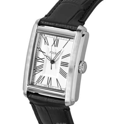 Fossil Carraway Leather Strap Silver Dial Quartz FS6078 Men's Watch