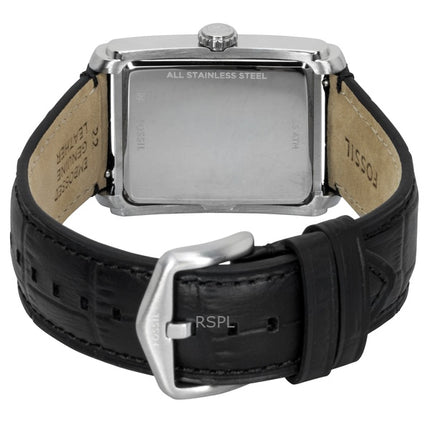 Fossil Carraway Leather Strap Silver Dial Quartz FS6078 Men's Watch