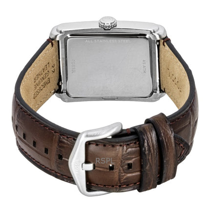 Fossil Carraway Leather Strap Blue Sunray Dial Quartz FS6110 Men's Watch