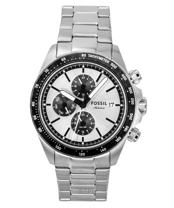 Fossil Autocross Multifunction Stainless Steel Silver Dial Quartz FS6124 Men's Watch