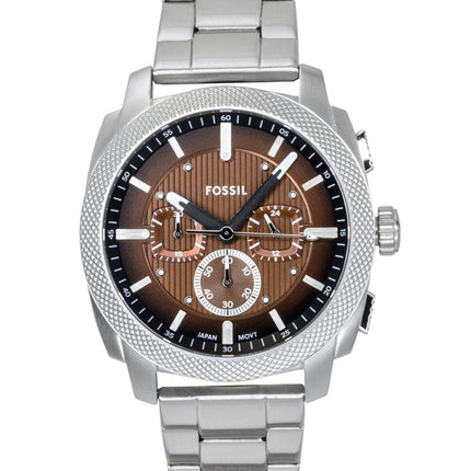 Fossil Machine Chronograph Stainless Steel Brown Dial Quartz FS6144 Men's Watch