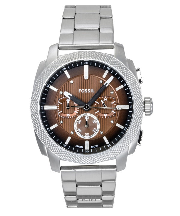 Fossil Machine Chronograph Stainless Steel Brown Dial Quartz FS6144 Men's Watch