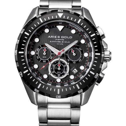 Aries Gold Inspire Atlantic Chronograph Quartz G 7002 SBK-BK Men's Watch