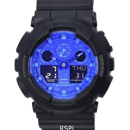 Casio G-Shock Analog Digital Blue Dial Quartz GA-100BP-1A GA100BP-1 200M Men's Watch