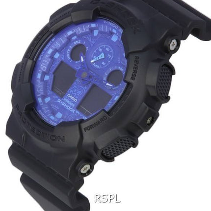 Casio G-Shock Analog Digital Blue Dial Quartz GA-100BP-1A GA100BP-1 200M Men's Watch