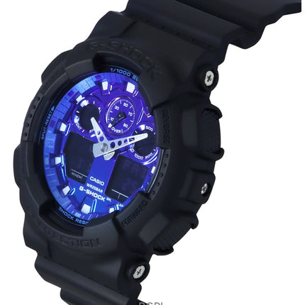 Casio G-Shock Analog Digital Resin Strap Blue Dial Quartz GA-100FL-1A 200M Men's Watch